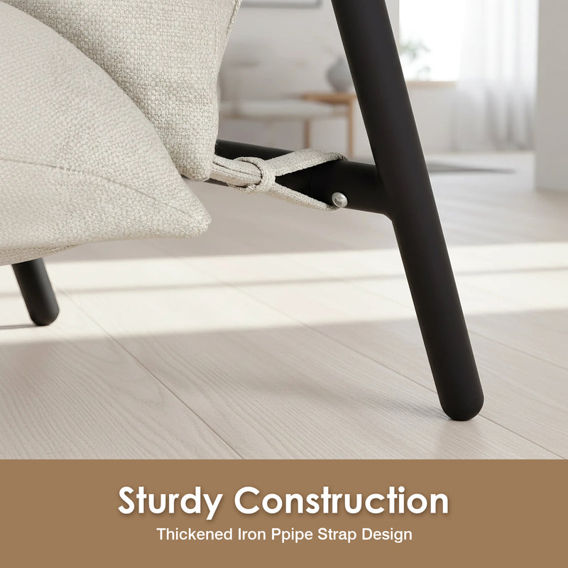 Advwin Chenille Accent Chair with Metal Frame