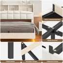 Advwin Velvet Floating Bed Frame with LED Lights