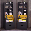 Advwin Set of 2 Tall LED Nightstands w/ Charging Station