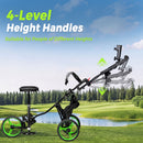 Advwin 3-Wheel Golf Push Cart w/ Adjustable Seat & Handle