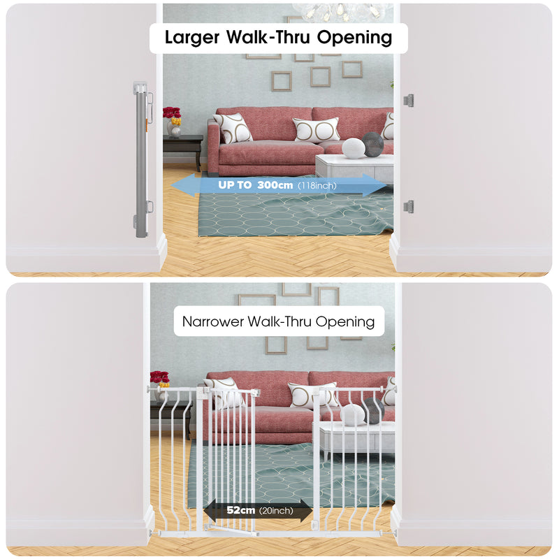 Advwin Retractable Dog Gates for Doorways 118'' Wide