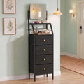 Advwin Vanity Desk with Mirror & 4 Drawers