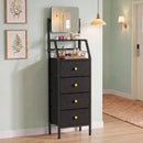 Advwin Vanity Desk with Mirror & 4 Drawers