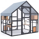 Advwin Outdoor Walk-in Cat Enclosure w/ Waterproof Cover