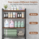 Advwin 4 Tier Over The Toilet Storage Rack Walnut