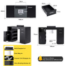 Advwin Manicure Table with Glass Top Black