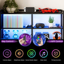 Advwin U Shaped Gaming Desk with LED Lights 164cm