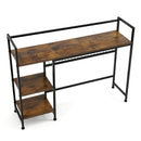 Advwin 3-Tier Desktop Organizer with Hooks Rustic Brown