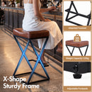 Advwin Set of 4 PU Leather Bar Stools with Footrest