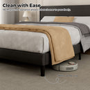 Advwin Single Bed Frame Upholstered Black Platform Base