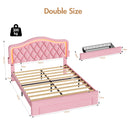 Advwin LED Velvet Bed Frame w/ Adjustable Headboard Double