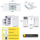 Advwin Manicure Table with Glass Top White