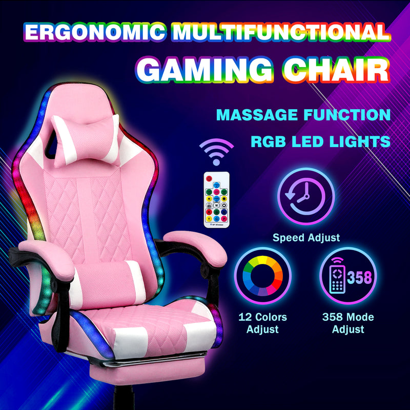 Advwin Gaming Chair 12 RGB LED Massage Chair