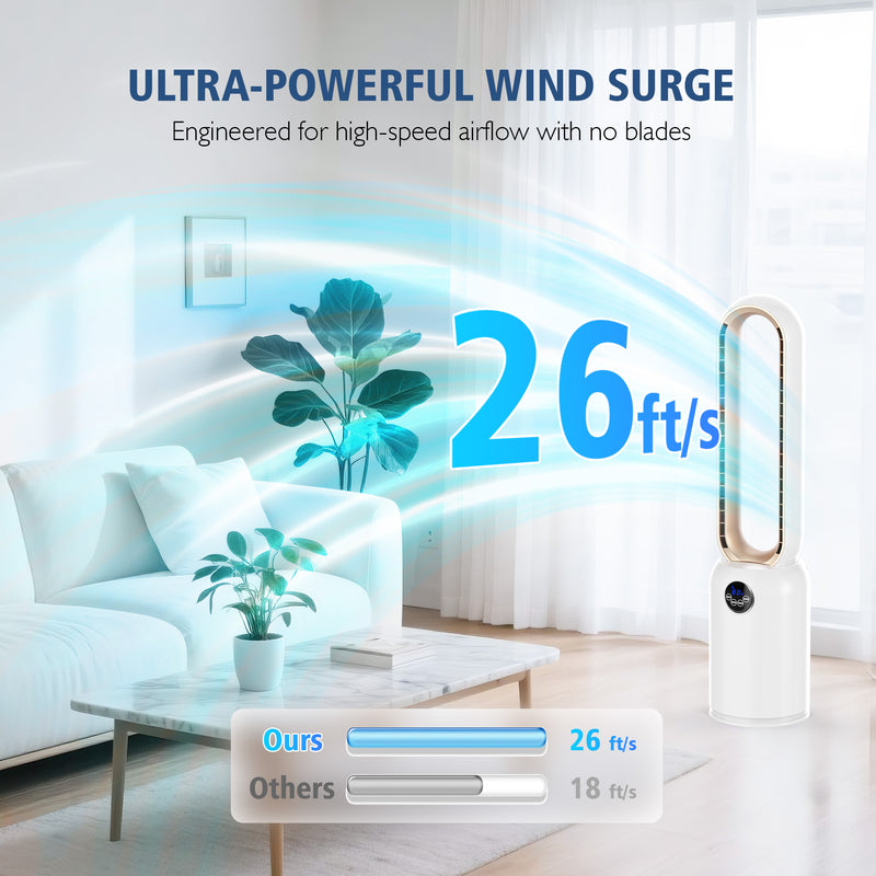 Advwin Upgraded Bladeless Tower Fan with Remote