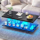 Advwin LED Coffee Table with Open Display Shelf