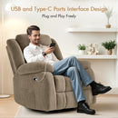 Advwin Flannel Recliner Chair Light Brown