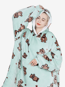 Advwin Oversized Sherpa Wearable Blanket Hoodie Adult