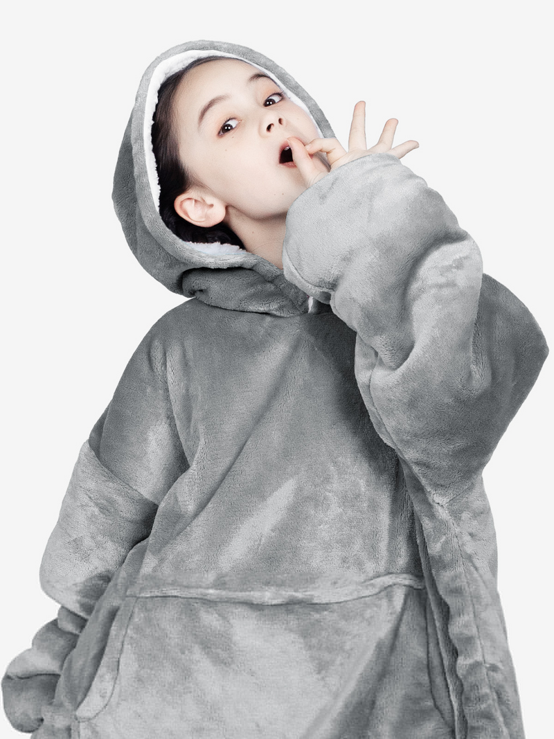 Advwin Oversized Sherpa Wearable Blanket Hoodie Kids