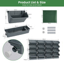 Advwin Wall Mounted Planter 16 Pots w/ Water Storage Basin