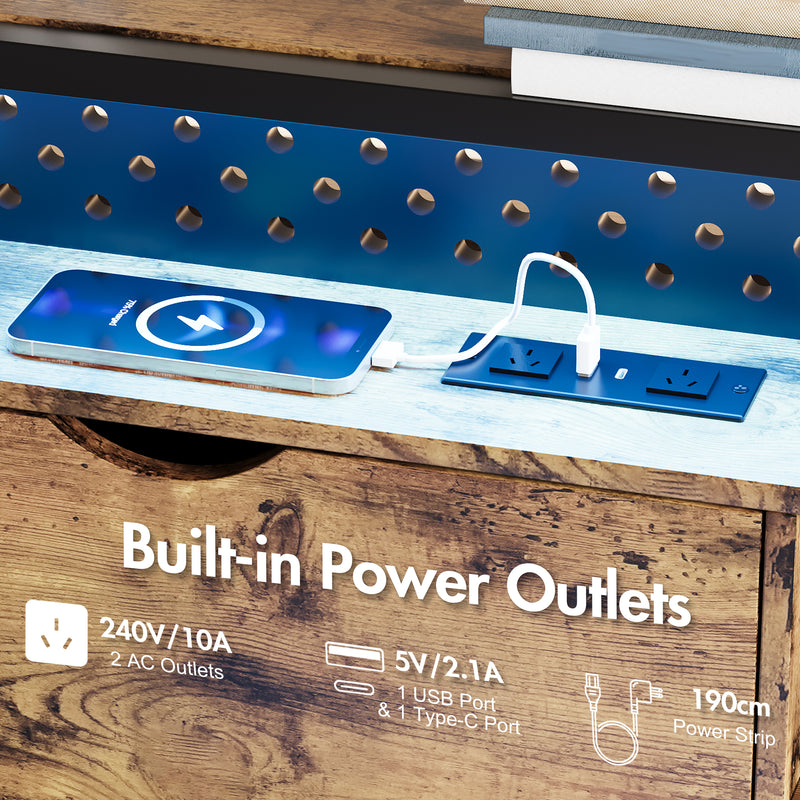 Advwin Double Bed Frame with Charging Station