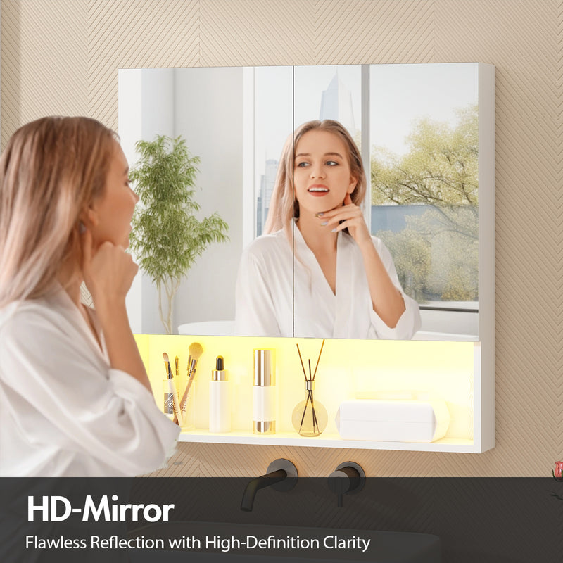 Advwin LED Bathroom Mirror Cabinet Wall Mounted