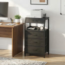 Advwin Bedside Table with 3 Drawers and Charging Station