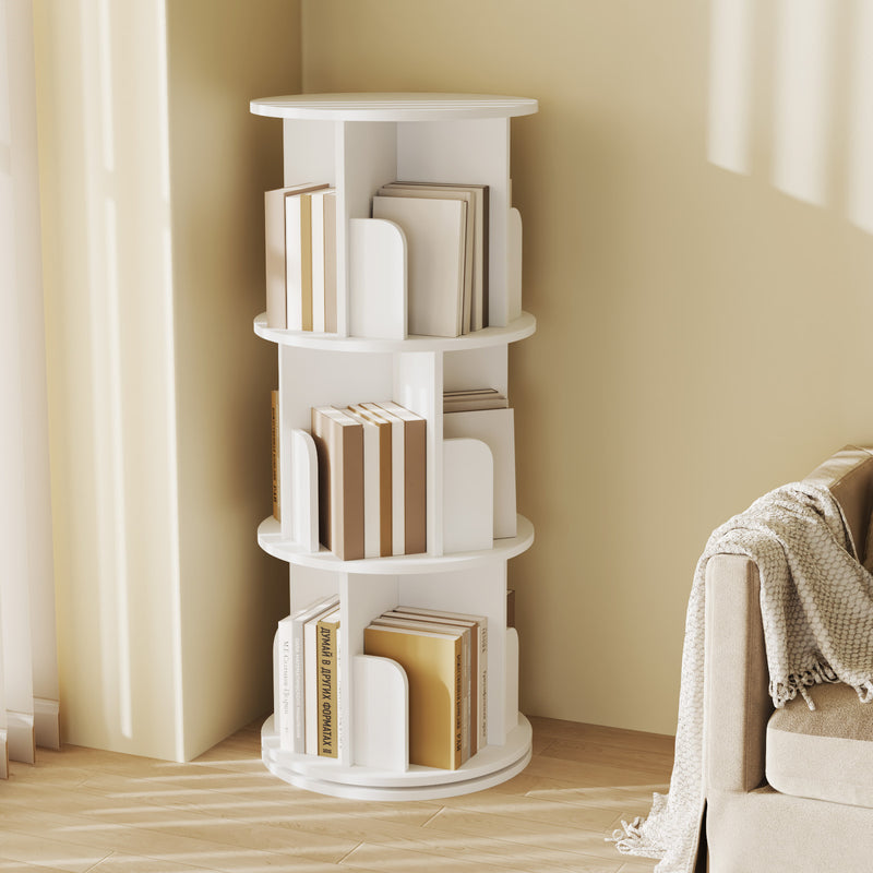 Advwin 3 Tiers Rotating Bookshelf Corner Bookcase Cabinet(Pre-order)