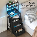 Advwin LED Bedside Table with Charging Station