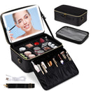 Advwin Travel Makeup Bag with LED Mirror & USB Charging