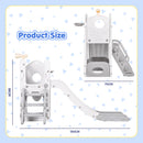 Advwin 6-in-1 L-Shaped Toddler Slide Playset