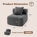 Advwin Armless Modular Sofa Corduroy Cloud Chair