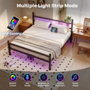 Advwin Metal Platform Bed Frame w/ Headboard Black (Pre-Order)