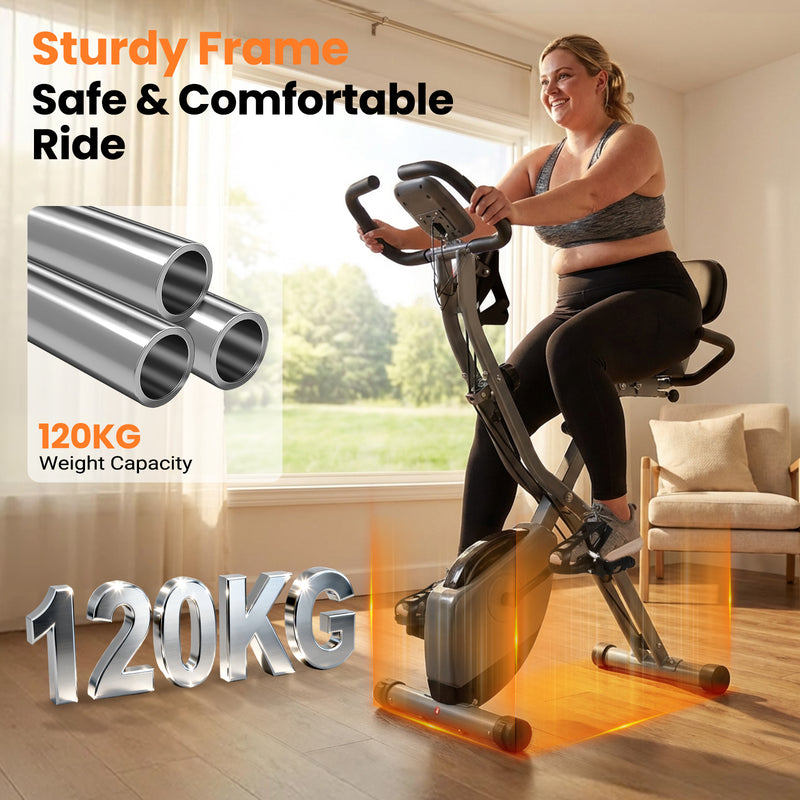Advwin Folding Exercise Bike w/16 Level Adjustable Resistance