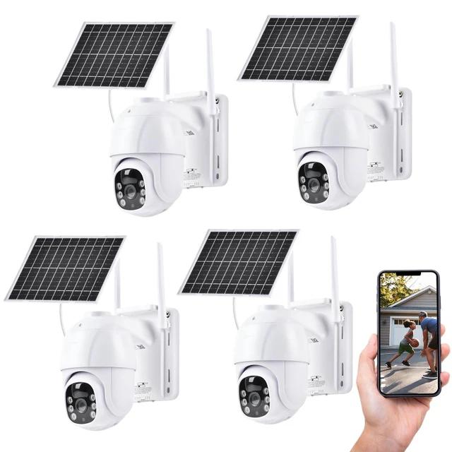 Advwin 4Pcs Security Camera Solar Outdoor Wifi Camera