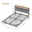 Advwin Queen Floating Bed Frame with LED Lights