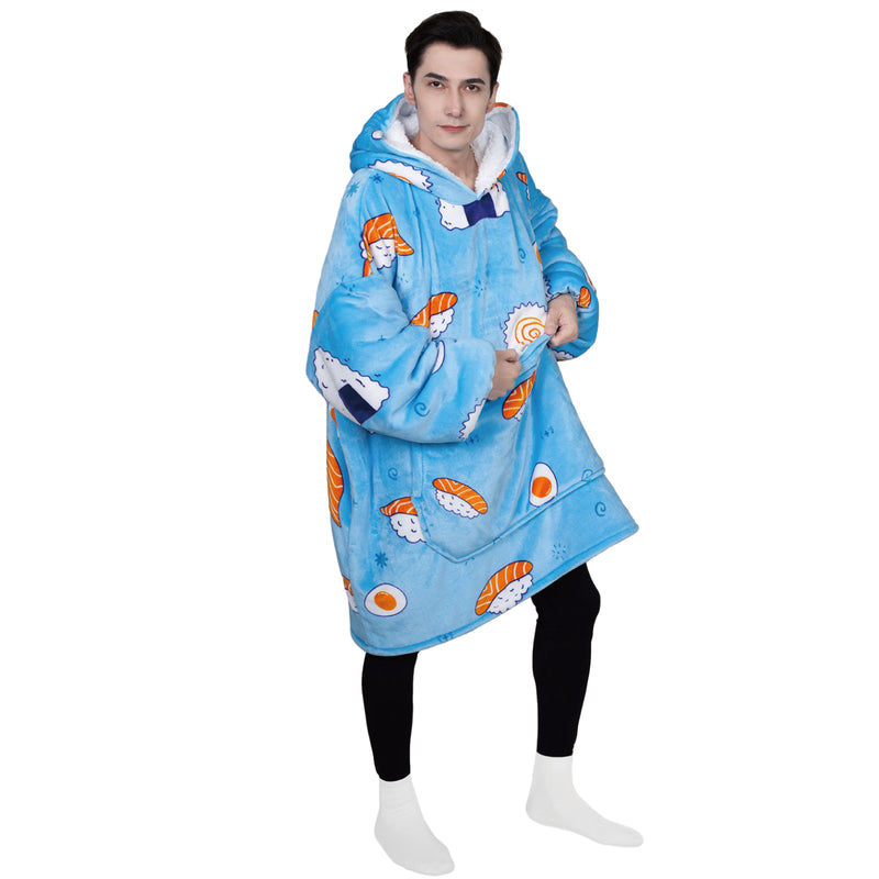 Advwin Oversized Sherpa Wearable Blanket Hoodie Adult