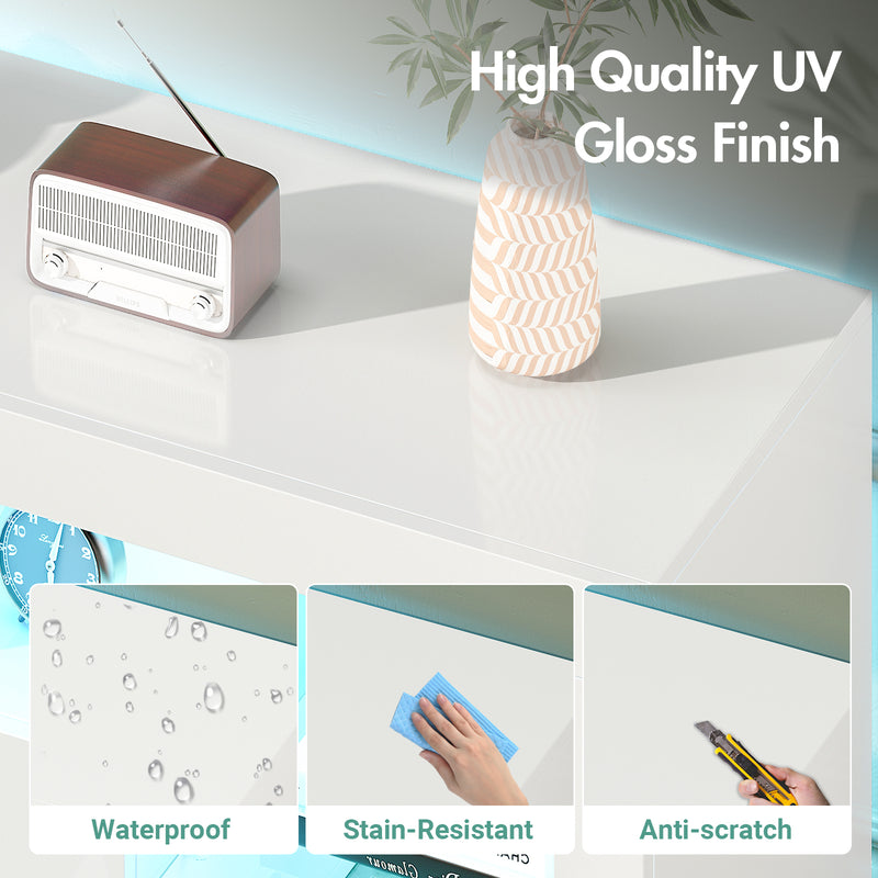 Advwin 160cm Entertainment Unit TV Stand with RGB LED Light