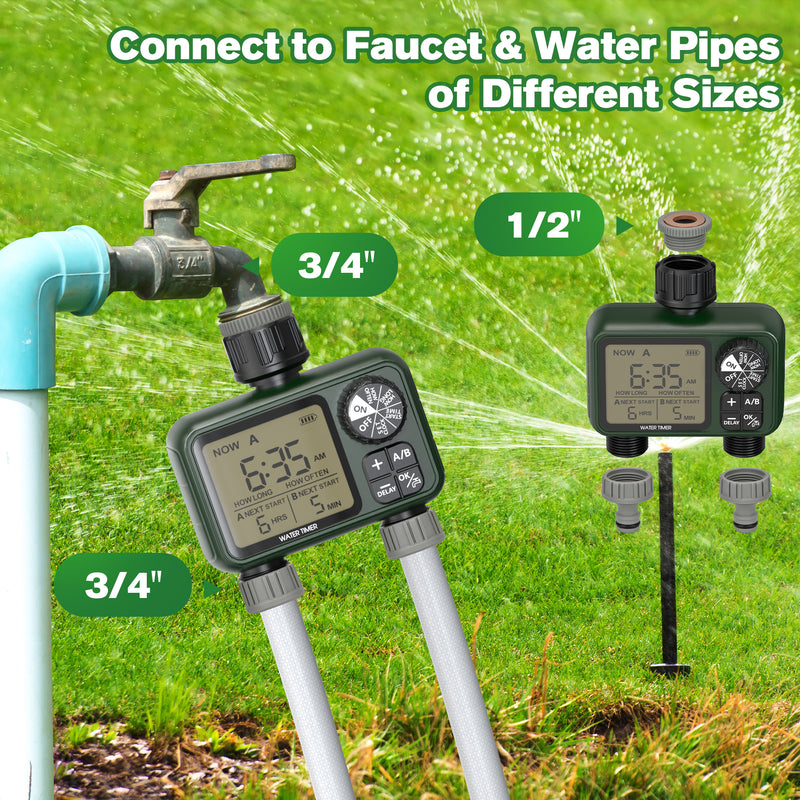 Advwin Water Timer Smart Sprinkler Timer 2 Outlets
