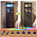 Advwin Tall Bedside Table with Charging Station