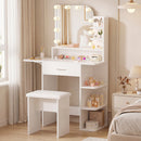 Advwin Dressing Table Set with LED Mirror & Drawers