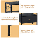 Advwin 3-Tier Bedside Table with Fabric Drawer and Lights