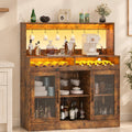 Advwin Wine Bar Cabinet w/ LED Lights & Power Outlets