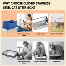 Advwin Stainless Steel Cat Litter Box Large Top Entry