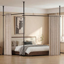 Advwin No Drill Adjustable Room Divider Curtain Rod Black (Pre-Order)
