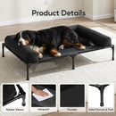 Advwin Elevated Dog Bed with Bolster Black