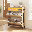 Advwin LED Shoe Storage Cabinet w/ Flip Drawers