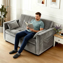 Advwin 3-in-1 Convertible Velvet Sofa Bed with Storage