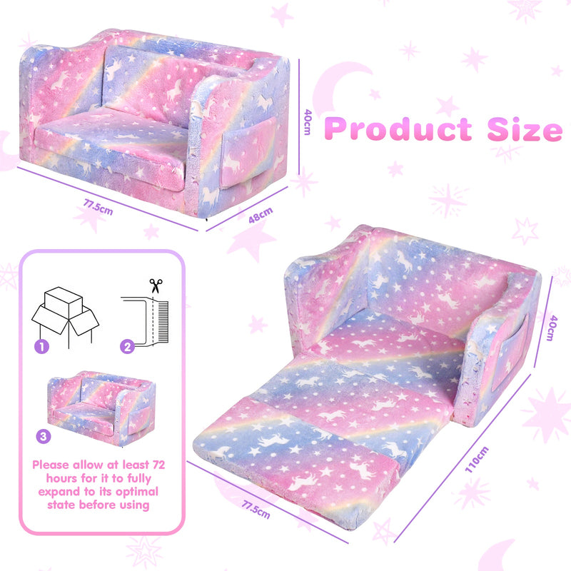 Advwin 2-in-1 Toddler Couch Folding Sofa Bed Convertible