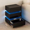 Advwin Bedside Table 3 Drawers With with Charging Station