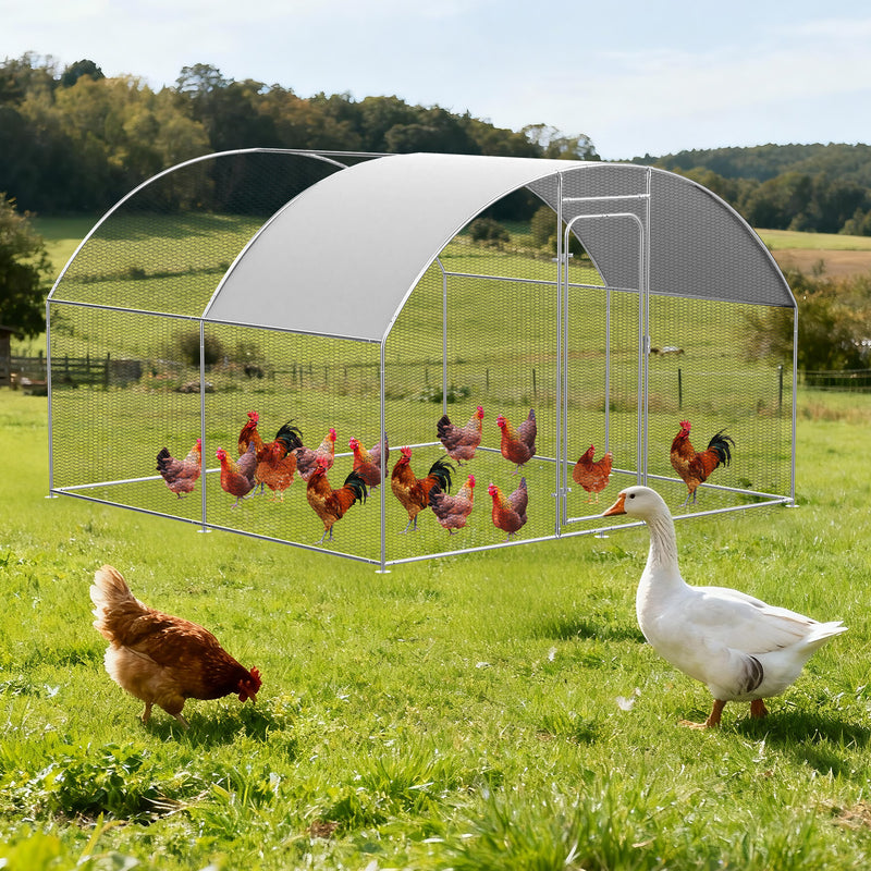 Advwin Outdoor Walk-in Large Metal Chicken Coop